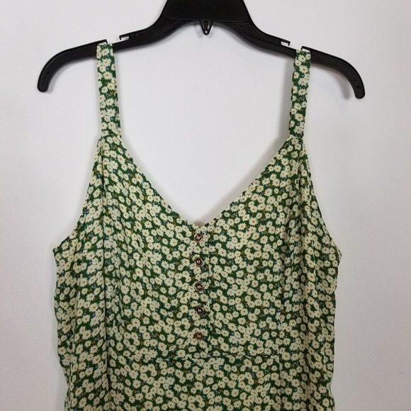 Lulu's Women Darling Daisies Green Floral Print Midi Dress Sz XL Summer Party - Picture 3 of 11